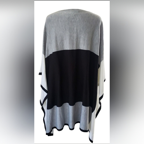 Knit 3XL Boho Lagenlook Artisy Poncho Knit Stretch Asymmetrical Tunic Sweater - Picture 5 of 7